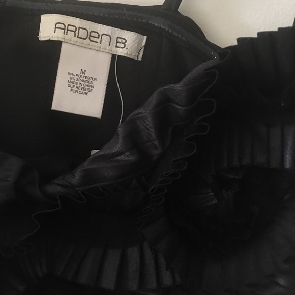 Black Sweetheart Neckline Ruffles Mini Dress - Picture 4 of 4
